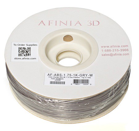 Image de Filament 3D 1,75 mm, couleur changeante gris devient blanc, 1kg, ABS Value Line