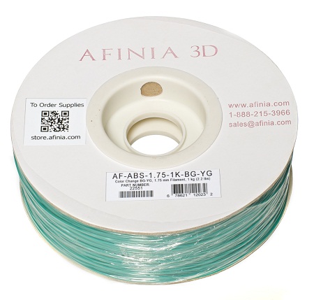 Image de Filament 3D 1,75 mm, couleur changeante vert-bleu devient jaune/vert, 1kg, ABS Value Line