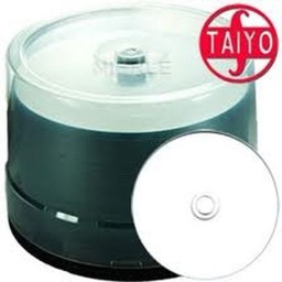 Immagine di CD-R vergini Taiyo Yuden / JVC, colore argento, per stampa a ritrasferimento termico, 80min/700MB, 52x