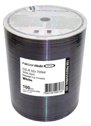 Falcon Media FTI üres CD, termo retranszfer nyomtatható, fehér, 80 perc/700MB, 52x képe