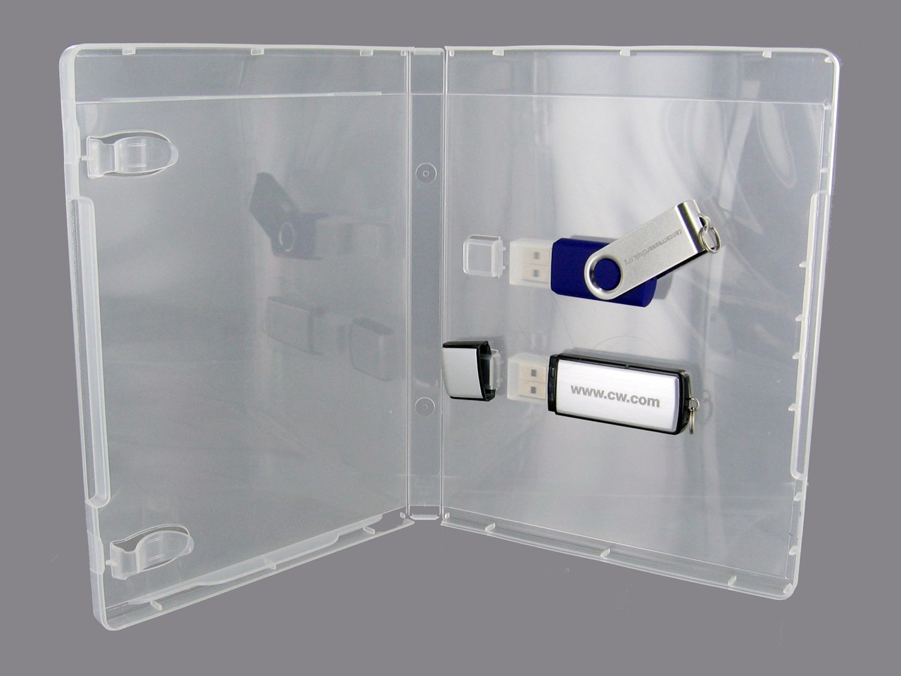 Afbeelding van 2 USB-stick doos PP Transparant 