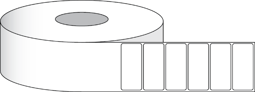 Billede af Poly White Gloss Labels, 2" x 1" (5,08 x 2,54 cm), 1900 pcs per roll, 2"core