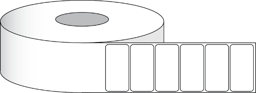Poli Beyaz Parlak Etiketler, 4" x 2" (10,2 cm x 5,1 cm) 900 rulo başına adet 2" çekirdek resmi