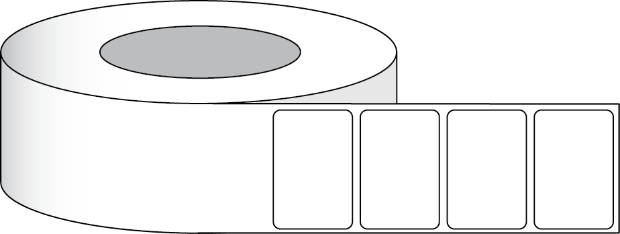 تصویر  ملصقات بولي شفافة لامعة بيئية، 3 بوصة × 2 بوصة (7,6 x 5,1 سم), 1000 قطعة لكل لفة، 2 بوصة