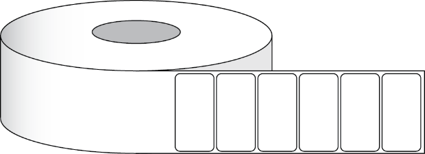 ポリクリアグロスエコラベル、4インチ x 2インチ（10,16 x 5,08mm）、1ロール1000枚、2インチコアの画像