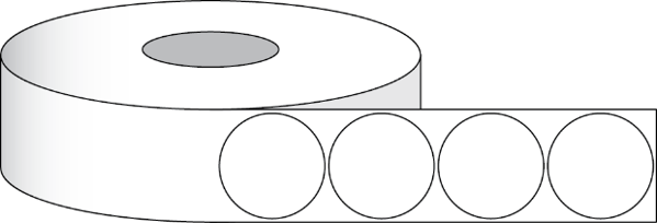 Imagen de Etiqueta redonda de brillo Tuff Coat de 2,5" (6,40 cm), 800 etiquetas por rollo