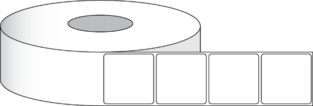 Afbeelding van Papier Hoogglans Label 1,5x1,5" (3,81 x 3,81 cm) 900 labels per rol 2"kern