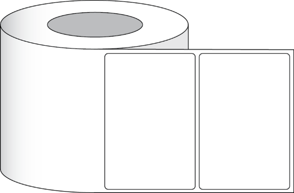 Immagine di Etichette Opache Poly White Eco 2" x 1" 1175 etichette per rotolo 3" core