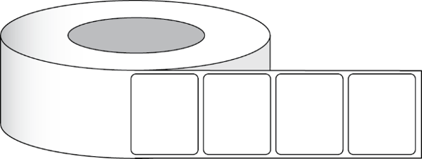 Bild von Papier Matte Etikett 3" x 2,5" (7,62 x 6,35 cm) 1000 Etiketten pro Rolle 3"Kern
