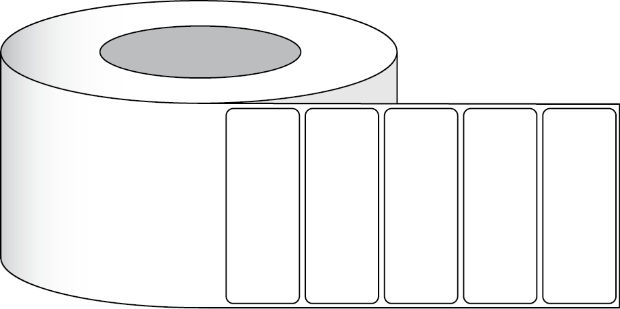 Bild von Papier Matte Etikett 4" x 1,5" (10,16 x 3,81 cm) 1625 Etiketten pro Rolle 3"Kern