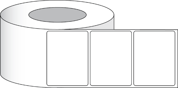 コットン生地 白ラベル 4" x 3" (10,16 x 7,62 cm) 1ロール450枚 3 "芯の画像