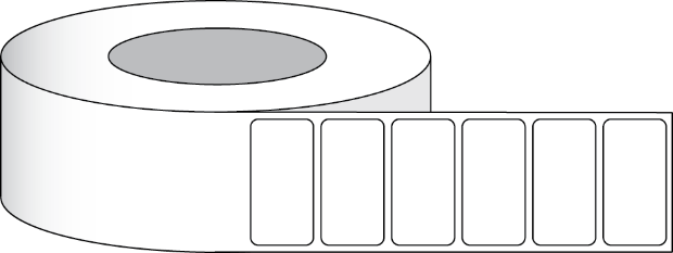 Picture of Poly vita matta etiketter 3" x 1,5" (7,62 x 3,81 cm) 1575 etiketter per rulle 3"-kärna