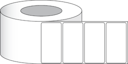 Immagine di Etichette Opache Poly White Eco Label 4" x 2" (10,16 x 5,08 cm) 1200 etichette per rotolo 3" core