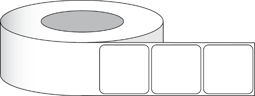 Bild von Papier Hochglanz Etikett 2x2" (5,08 x 5,08 cm) 1250 Etiketten pro Rolle 3"Kern