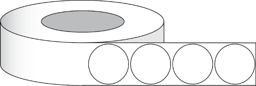 Pilt Paper High Gloss Label 1,375" (3,5 cm) 1775 circle labels per roll 3"core
