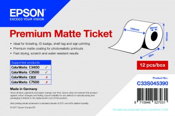Bild für Kategorie Premium Matte Ticket Rollen für  EPSON Colorworks 3500 Drucker