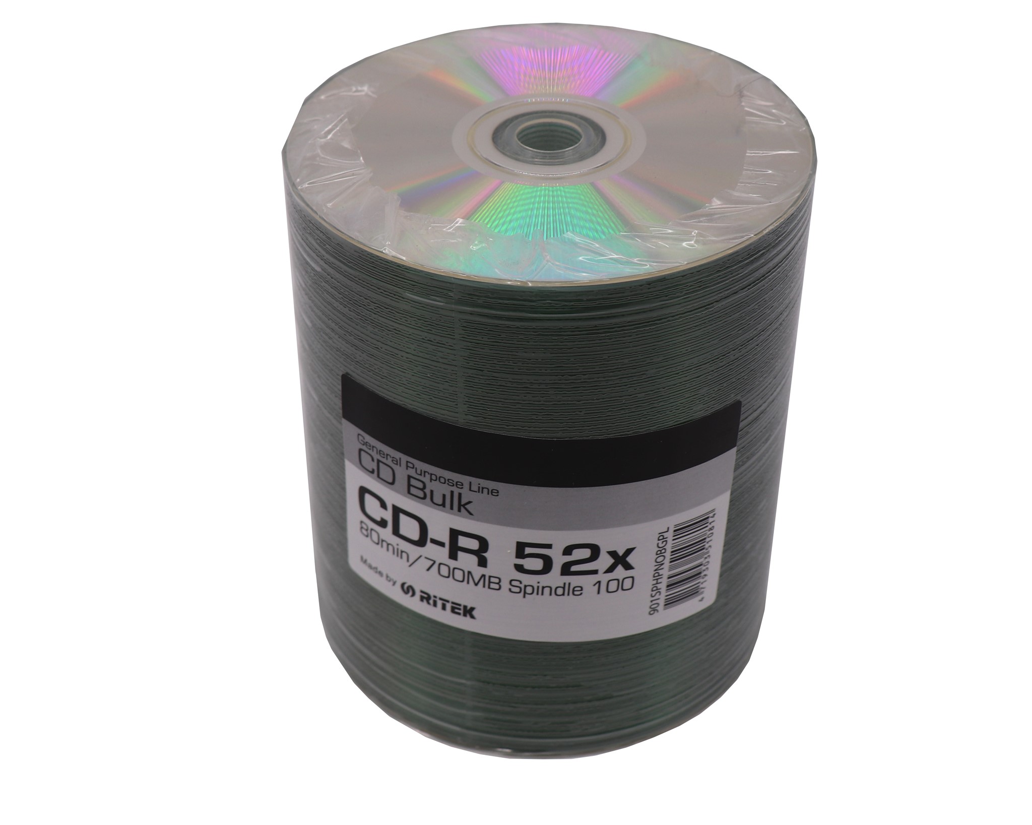 تصویر  أقراص CD فضية فارغة RITEK قابلة للطباعة الحرارية حتى 25 مم, 80 دقيقة / 700 ميجابايت / 52X
