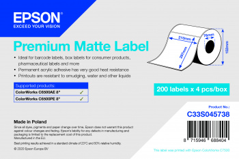 Premium matt címke - tekercs: 210mm x 297mm, 200 címke képe