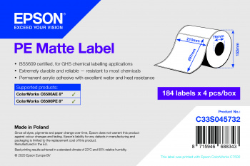 Obraz PE Matte Label - Die-cut Roll-Etykieta matowa PE - wycinana rolka: 210 mm x 297 mm, 184 etykiety