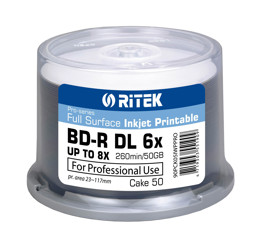 Imagen de BD+R Ritek, blanco de inyección de tinta 50 GB, doble capa 