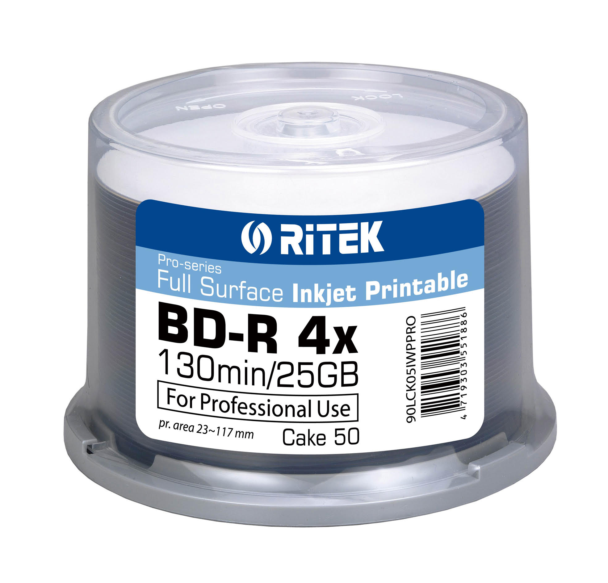 Imagem de BD-R Ritek Impressão com jatos de tinta - 25GB