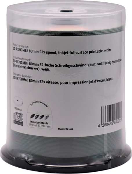 εικόνα του Λευκά κενά ADR Range CD εκτυπώσιμα με μελάνη, 80min./700MB, 52x