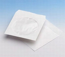 Picture of CD paper sleeves with clear window, self adhesive