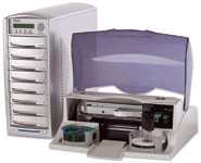 DUP-07 DVD CD Kopyalama İstasyonu ile 7 CD/DVD yazıcıları, 1 Okuyucu, 320 GB HDD + DP4100 yazıcı resmi