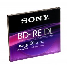 Image de Disque Blu-Ray vierge Sony BD-RE 50GB double couche [2x] livré en boîtier Jewel Case