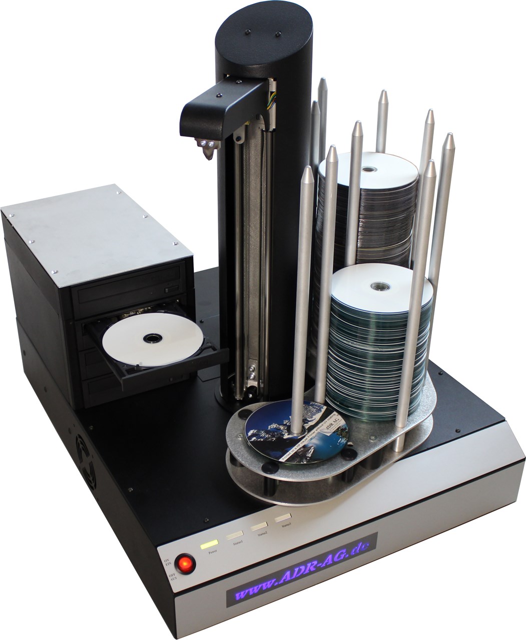 Imagen de Duplicadora con robot CD / DVD Cyclone 4 conectado al PC