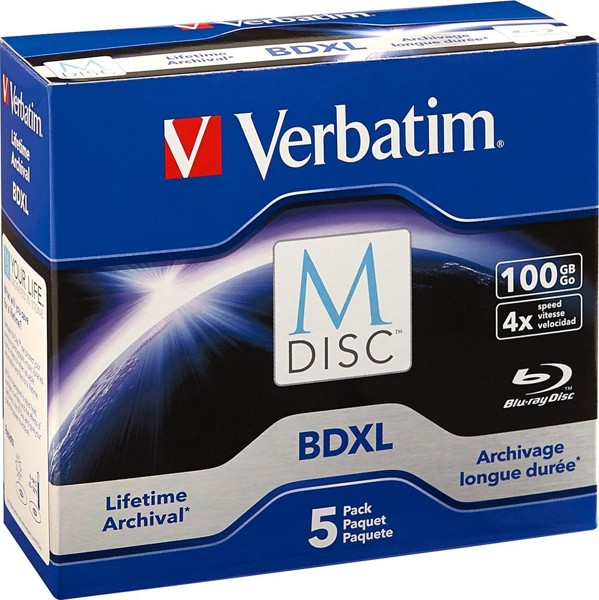 Picture of Verbatim M-Disc BD-R XL 100GB/1-4x Jewelcase (5 Disc) Archiv medium