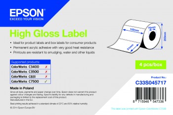 Pilt High Gloss Label - Die-cut Roll: 102mm x 51mm