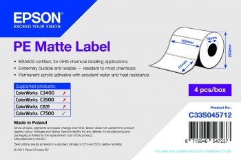 Picture of PE Matte Label - Die-cut Roll: 102mm x 51mm