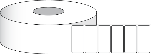 Image de Étiquettes en polyéthylène blanc brillant, 5,08 x 2,54 cm (2" x 1"), 1900 pièces par rouleau, mandrin 2".