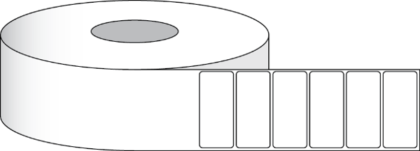 تصویر  ملصقات بولي بيضاء غير لامعة بيئية، 2 بوصة × 1 بوصة (5,08 x 2,54 سم), 1900 قطعة لكل لفة، 2 بوصة