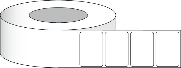 Image de Rouleau de 325 étiquettes Poly White Gloss 2"x8" (51 x 203 mm) non perforées