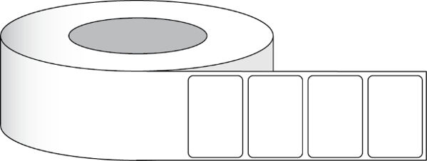 Poly Clear fényes öko címkék, 3" x 2" (7,6 x 5,1 cm), 1000 db/tekercs, 2" mag képe
