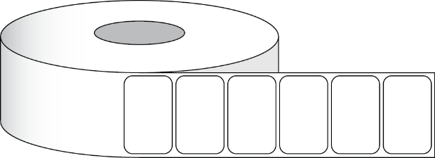 Poly fényes ökocímkék, 4 "x 3" (10,16 x 7,62 mm), 675 címke tekercsenként, 2" mag képe