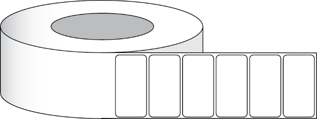 Afbeelding van Matte papieren etiketten 5,08 x 2,54 cm (2" x 2") 2375 etiketten per rol 3" kern