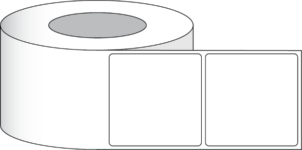 Picture of Paper High Gloss Label 4x4" (10,16 x 10,16 cm) 625 labels per roll 3"core