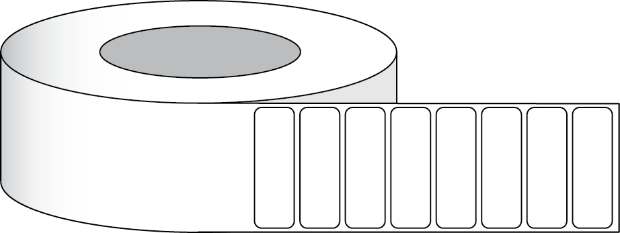 Afbeelding van Papier Hoogglans Etiket 3x1" (7,62 x 2,54 cm) 2375 etiketten per rol 3"kern
