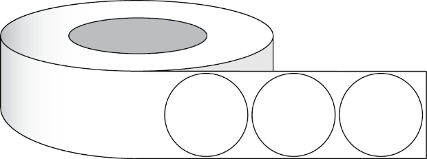 Imagen de Etiqueta de brillo Tuff Coat 2,5" (6,35cm), 1000 etiquetas redondas por rollo, no perforadas