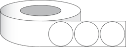 Imagen de Etiqueta de brillo Tuff Coat 2,5" (6,35cm), 1000 etiquetas redondas por rollo, no perforadas
