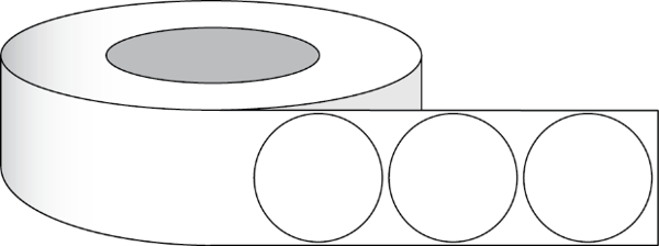 Billede af Paper High Gloss Label 2,5" (6,35 cm) 1000 circle labels per roll 3"core