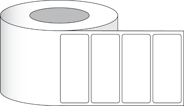 Afbeelding van Papier Hoogglans Label 6x2" (15,24 x 5,08 cm) 1250 labels per rol 3"kern