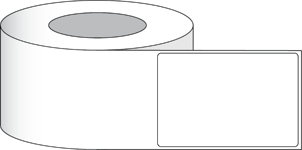 Poly fehér matt ökocímke 4"x 6" (10,16 x 15,24 cm), 400 címke tekercsenként, 3"-es mag képe