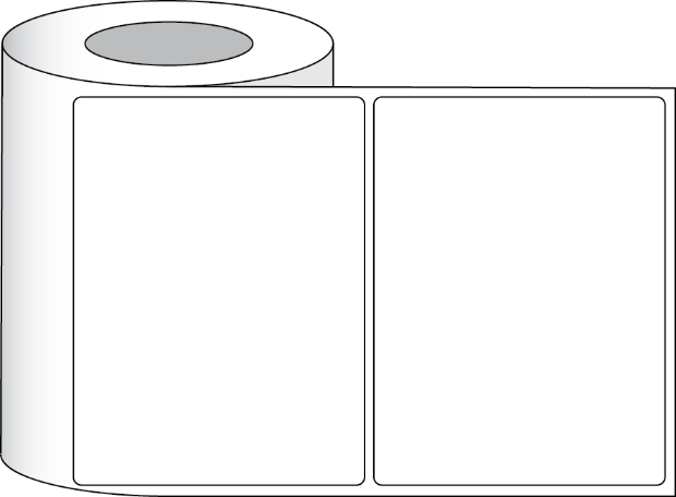 Poly fehér matt öko címke 8 x 6" (20,32 x 15,24 cm), 400 címke tekercsenként, 3"-es mag képe