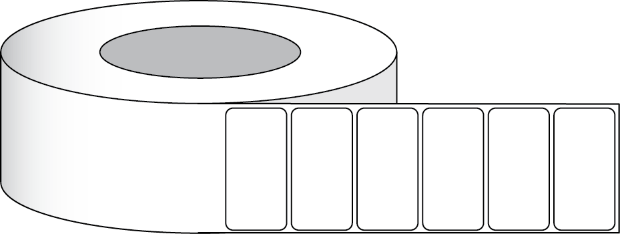 Image de Etiquettes Poly White Matte Advanced 2"x 1" (5,08x2,54 cm) 2375 pcs par rouleau, mandrin 3"