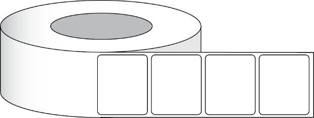 Bild von Poly White Matte Eco Etikett 3" x 2,5" (7,62 x 6,35 cm) 975 Etiketten pro Rolle 3"Kern