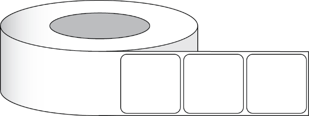 Imagen de Etiquetas ecológicas transparentes brillantes, 5,08 x 5,08 cm (2" x 2"), 1250 unidades por rollo, núcleo de 3